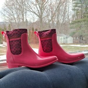 Coach Women's Pink Rain Boots